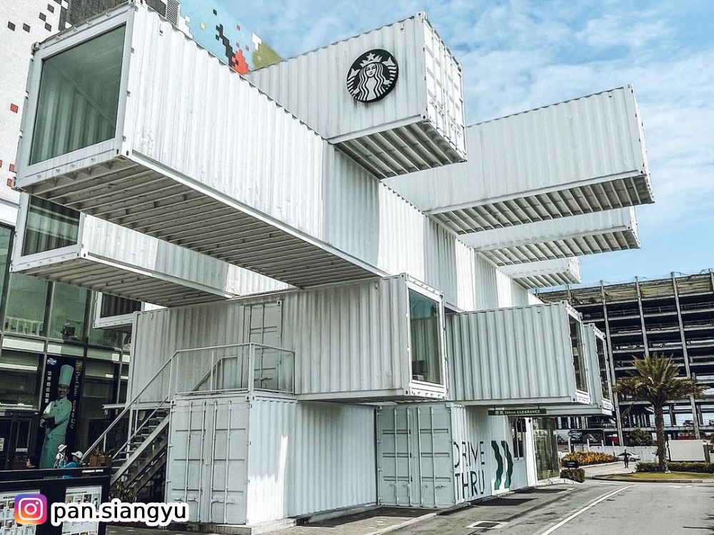 花蓮星巴克貨櫃屋,洄瀾門市 花蓮,化櫃星巴克,新天堂樂園,美食,IG打卡景點