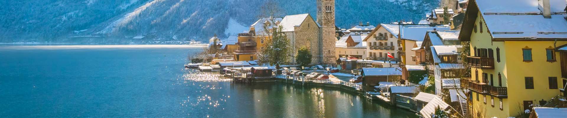 哈爾斯塔特 冬日瑞雪 湖畔美景