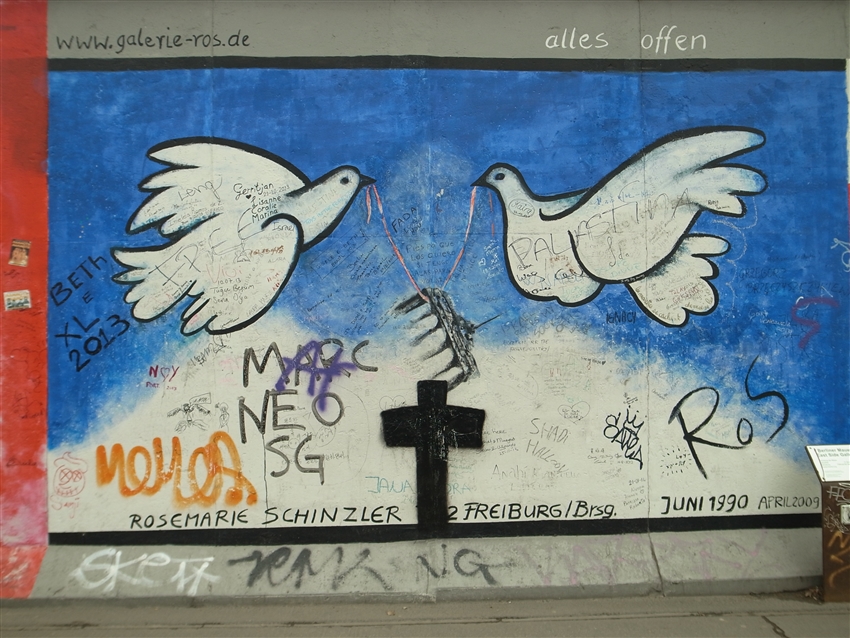 柏林圍牆,東邊畫廊,柏林景點,兄弟之吻
